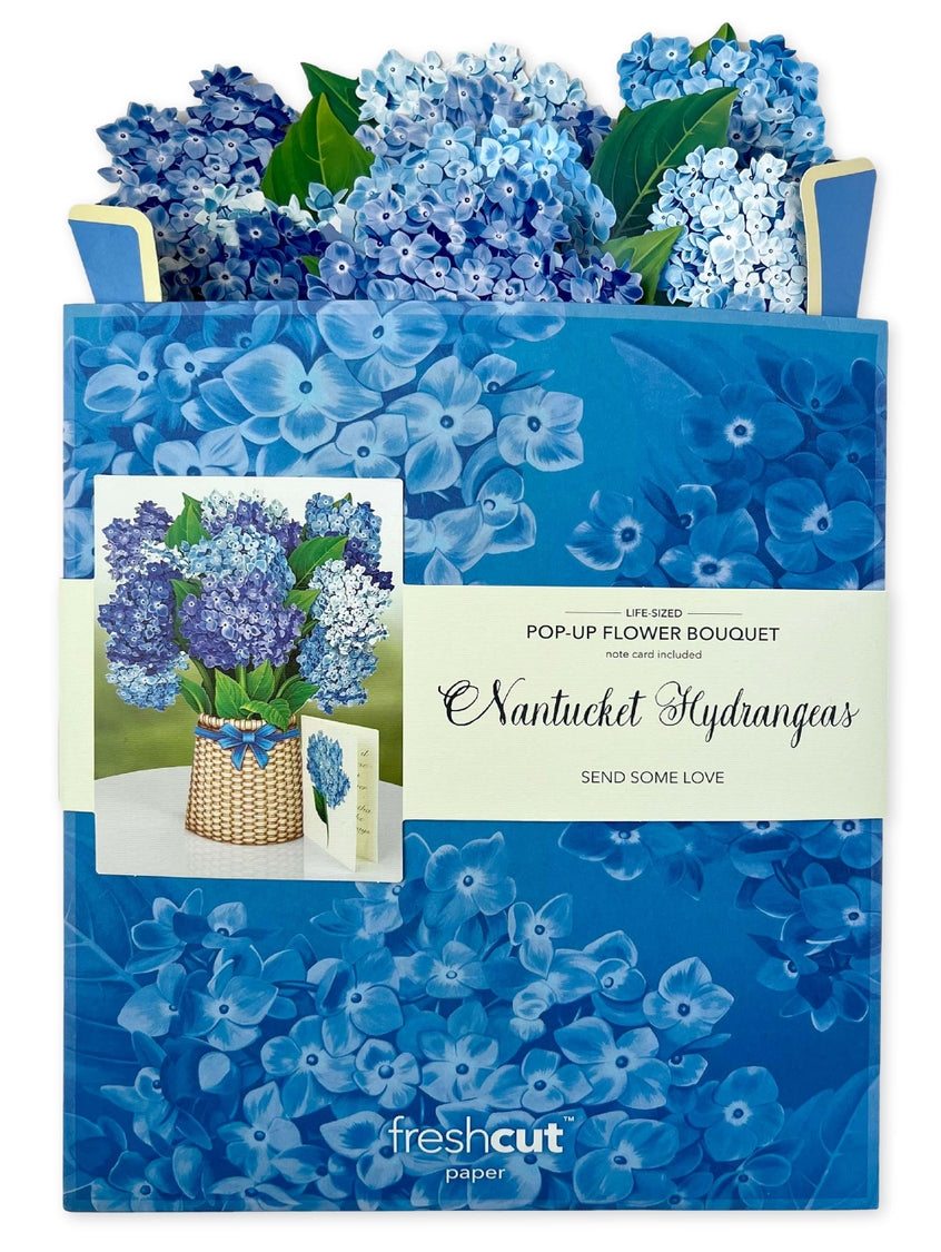 Nantucket Hydrangeas Pop-Up Greeting Card