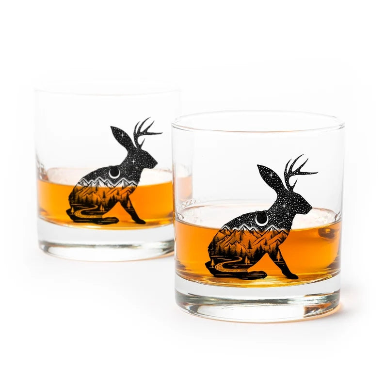 Jackalope Whiskey Glasses