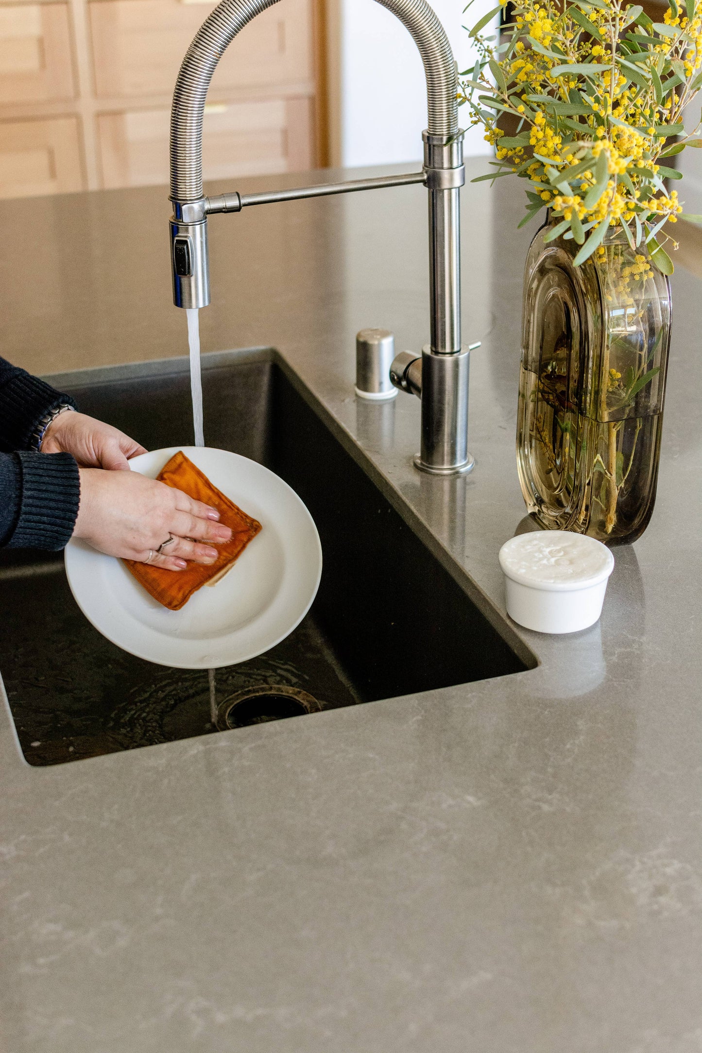 Linen Reusable Kitchen Sponge Eco