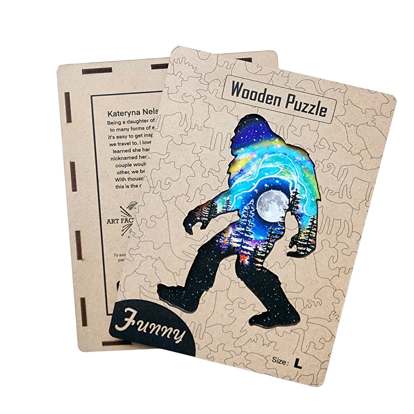 Sasquatch shape wooden puzzle
