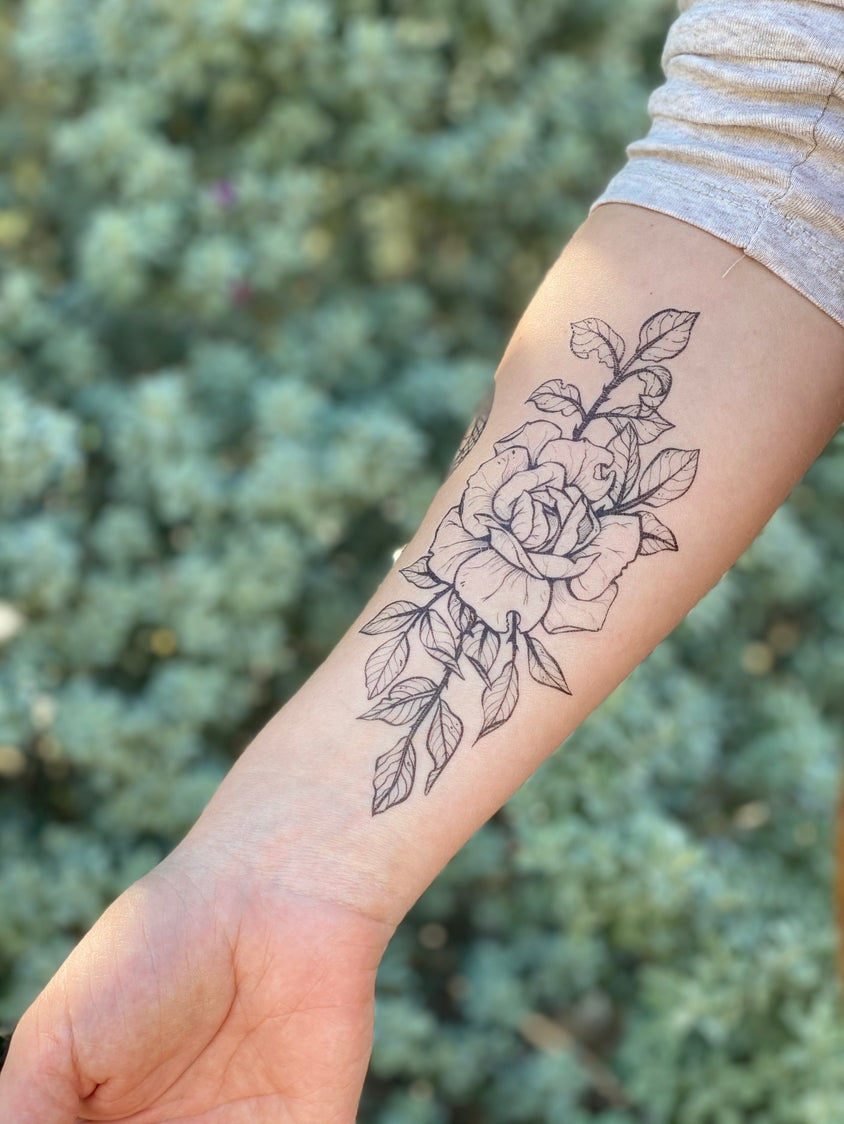 Rose Blossom Temporary Tattoo 2-Pack