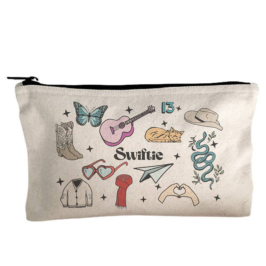 Swiftie Collage - Canvas Zipper Pouch - Swiftie Gift, Eras