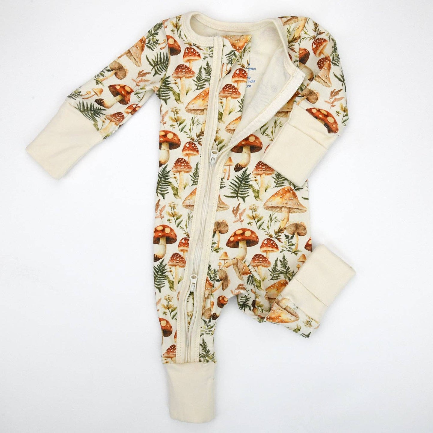 Organic Cotton Baby Pajamas 2-Way Zip Front Zipper Sleeper, Anise