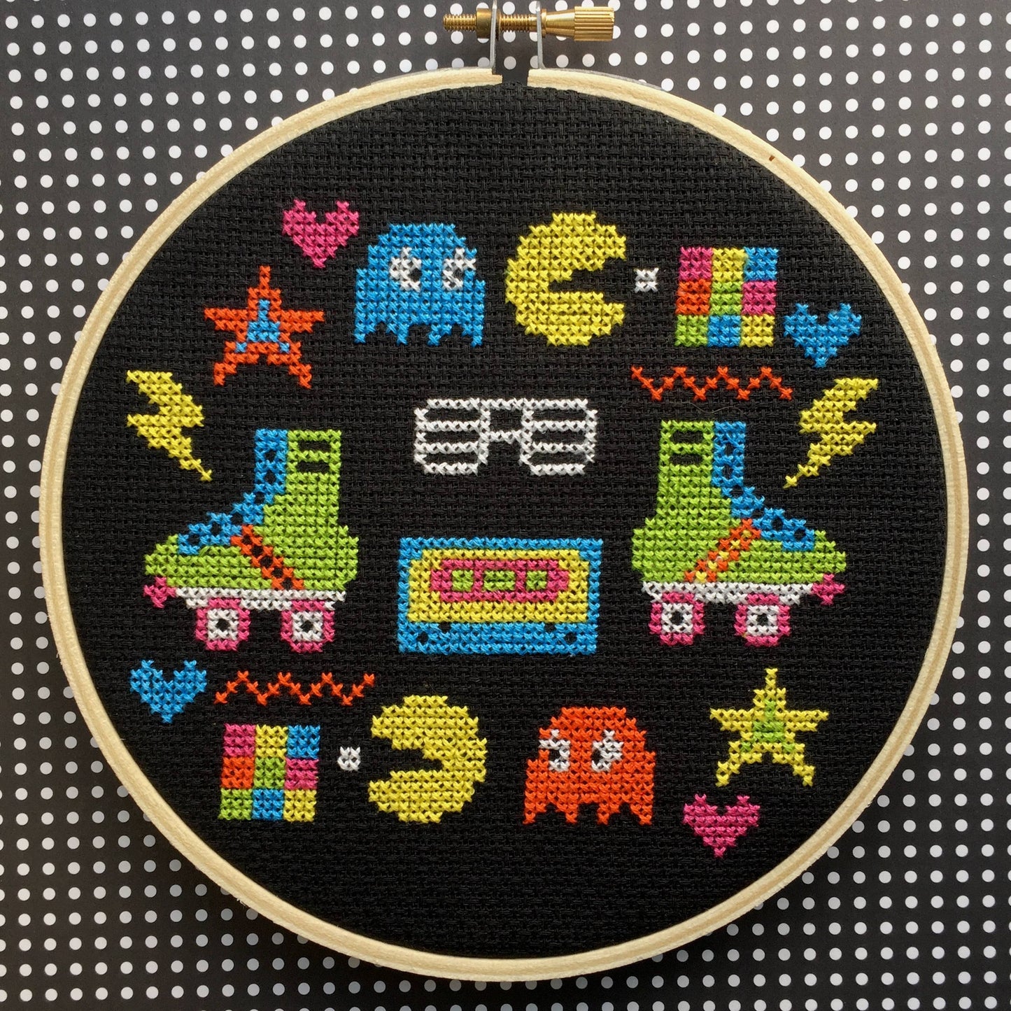 80's Sampler Counted Cross Stitch DIY KIT
