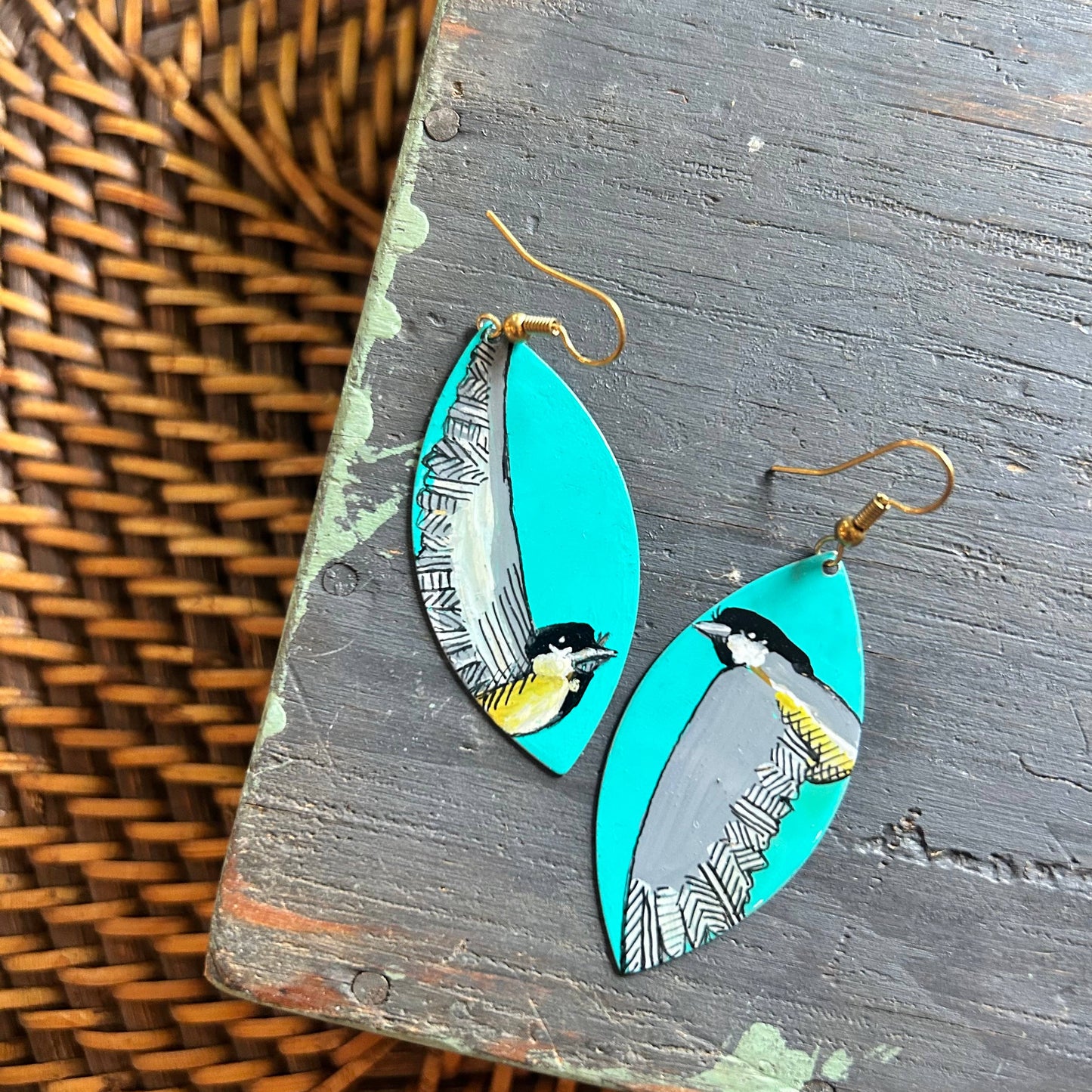 One-of-a-Kind Earrings: Chickadee