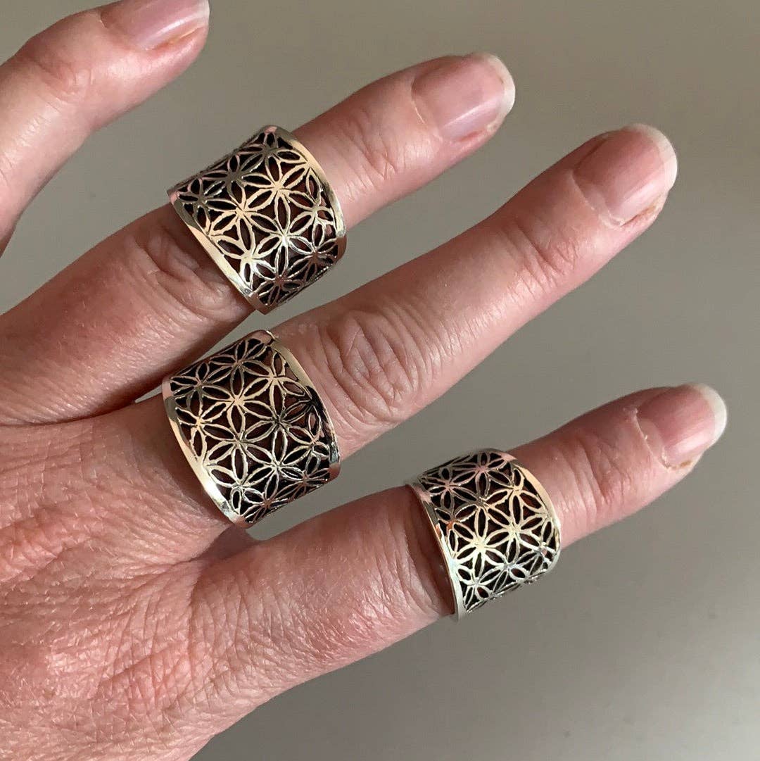 Sterling Silver Flower of Life Rings