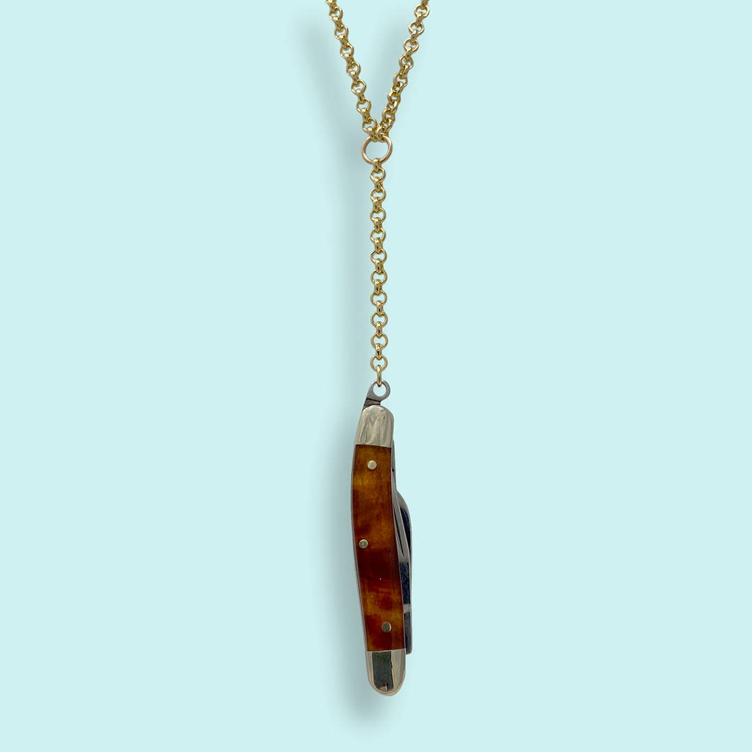 Tortoise Knife Y-drop Necklace