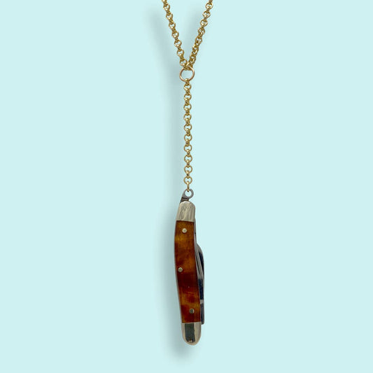 Tortoise Knife Y-drop Necklace