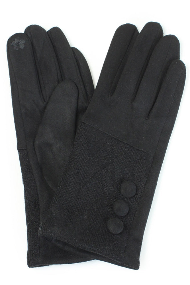 Button Deco Winter Gloves