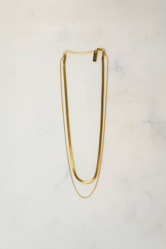 Layered Zoe Necklace - 18K Gold Plated