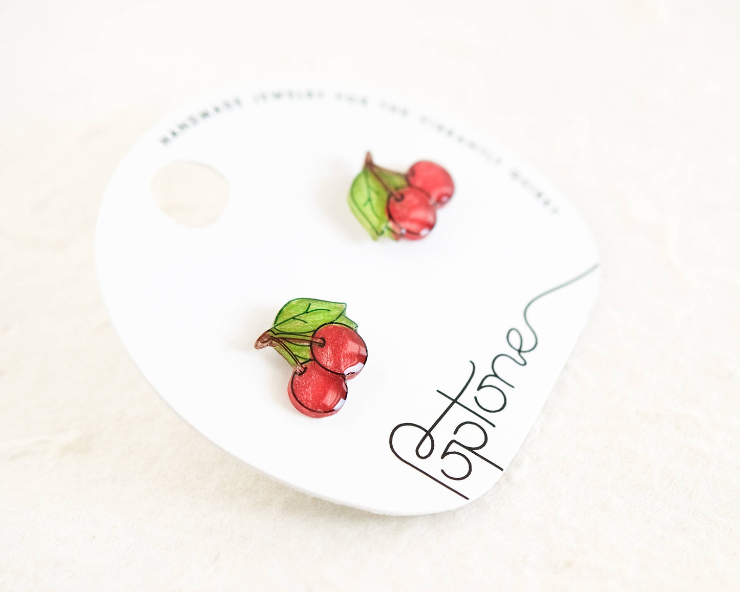 Red Cherry Fruit Stud Earrings