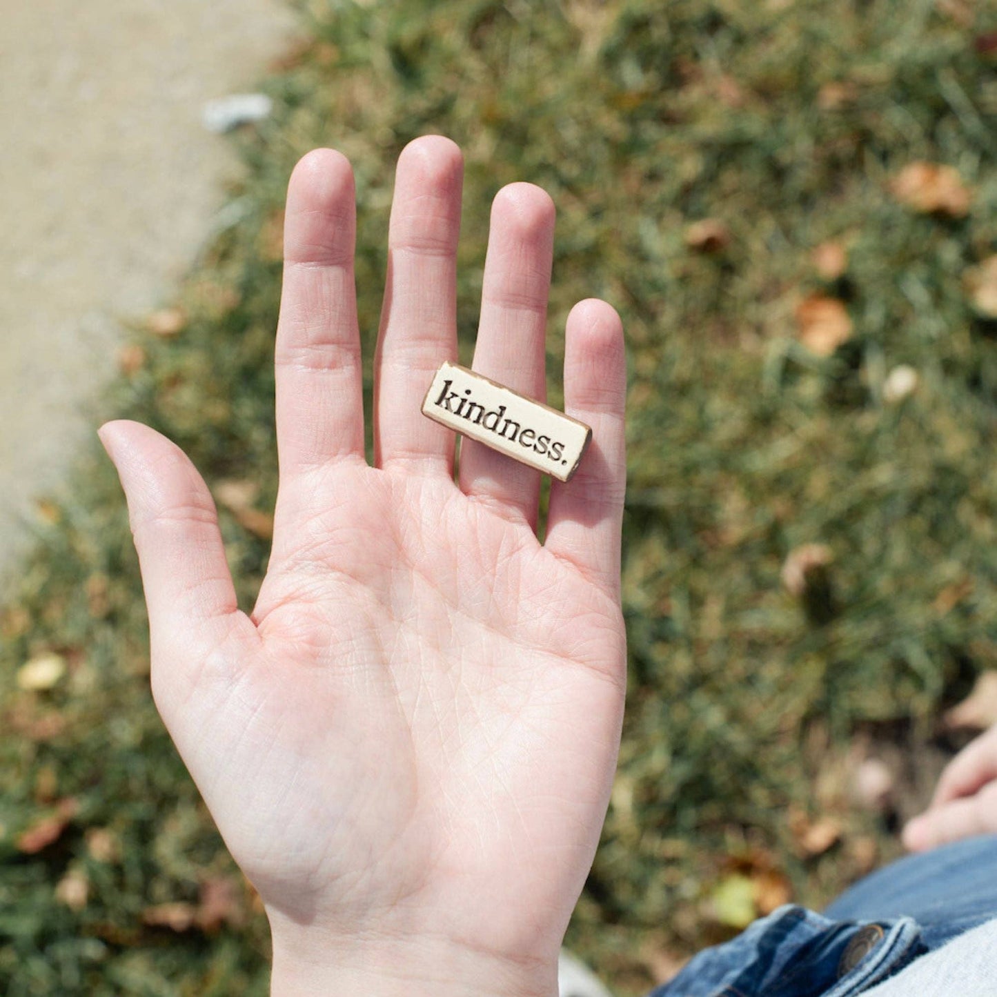 Kindness. Clay Pocket Rock Reminders