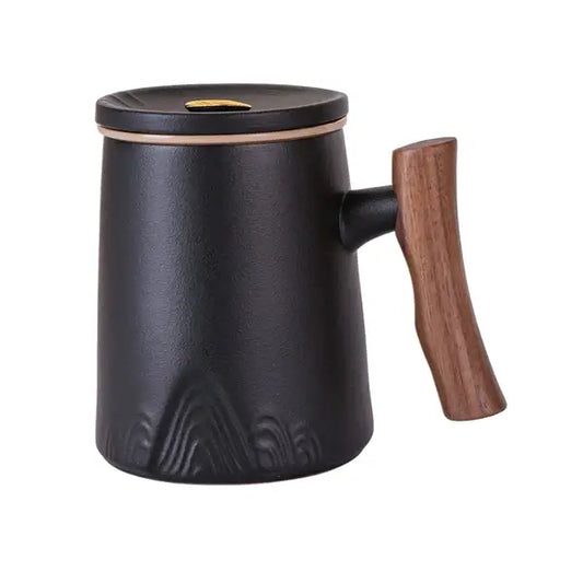 Black Mug With Infuser and Lid - 12 fl.oz.