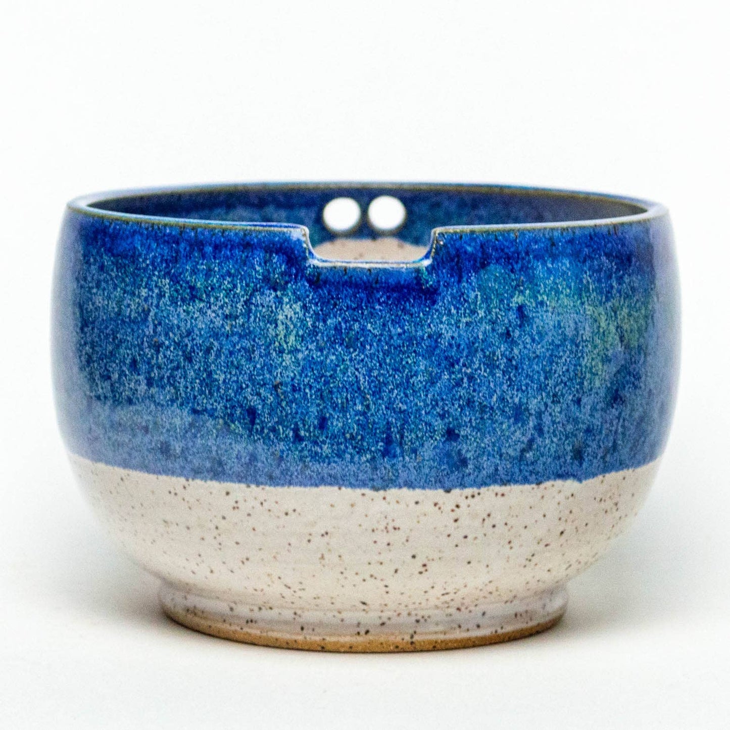 Rice/Noodle Bowl - Handmade Stoneware Clay - Blue Frost