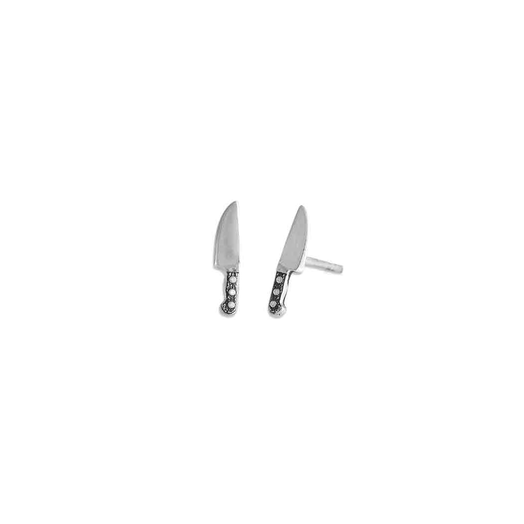 Sterling Silver or Bronze Kitchen Knife Post Earrings 13x3mm