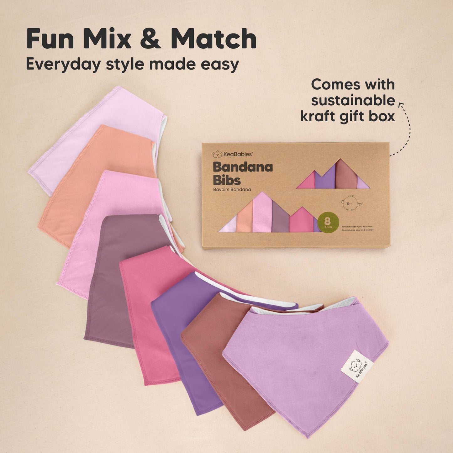 8-pack Baby Bandana Bibs