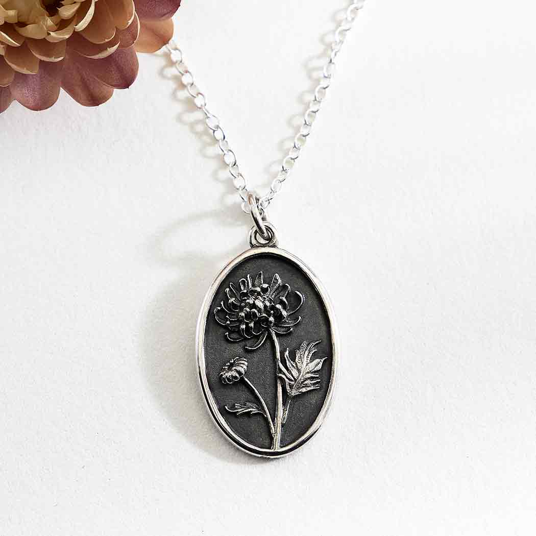 Sterling Silver Birthflower Necklaces