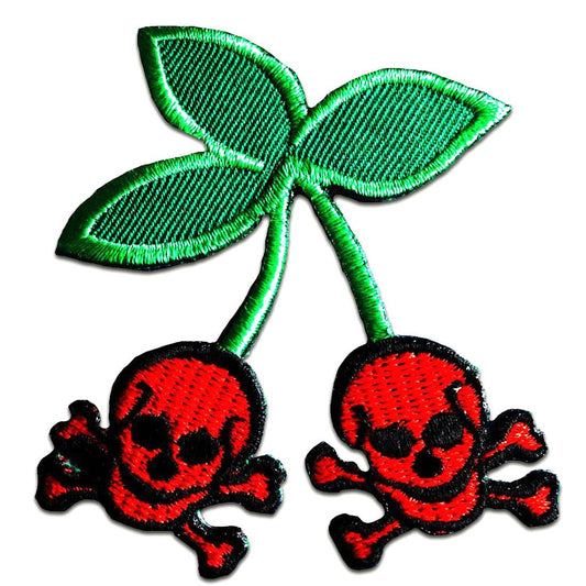 Cherry Skull Iron-on Patch