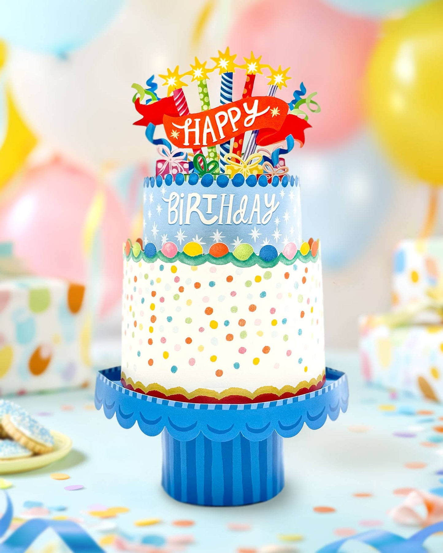 Confetti Birthday Cake Pop-up Greeting Card