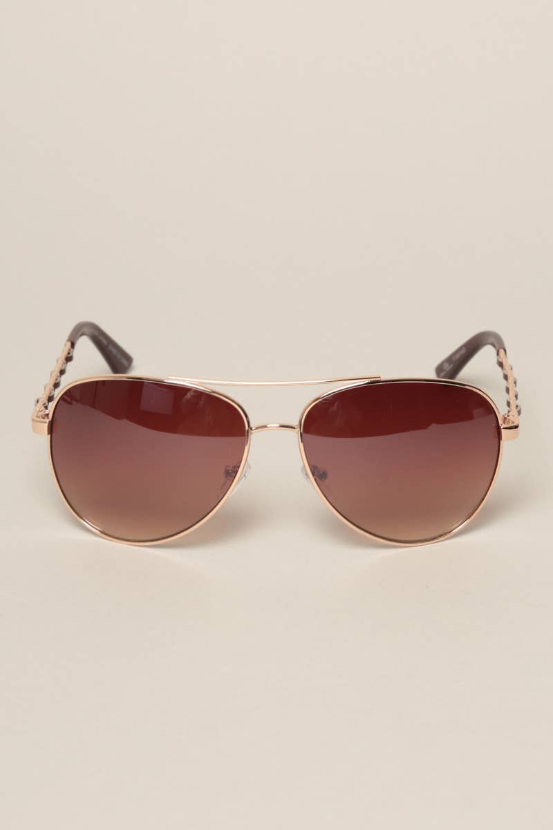 Chain Detail Aviator Sunglasses