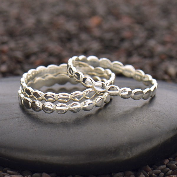 Sterling Silver Stacking Ring - Dot Pattern