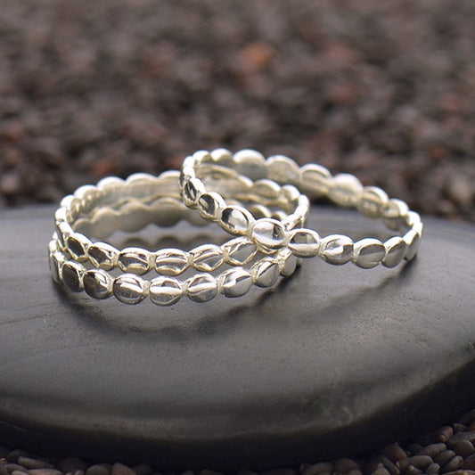 Sterling Silver Stacking Ring - Dot Pattern