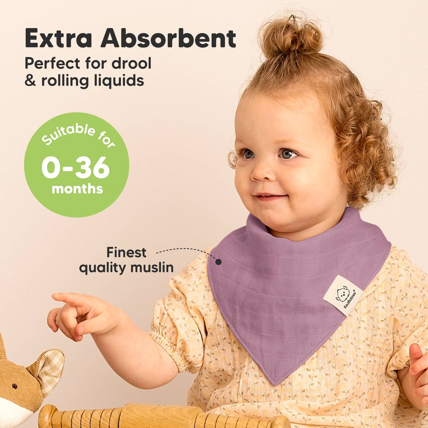8pk Lumi Muslin Baby Bibs