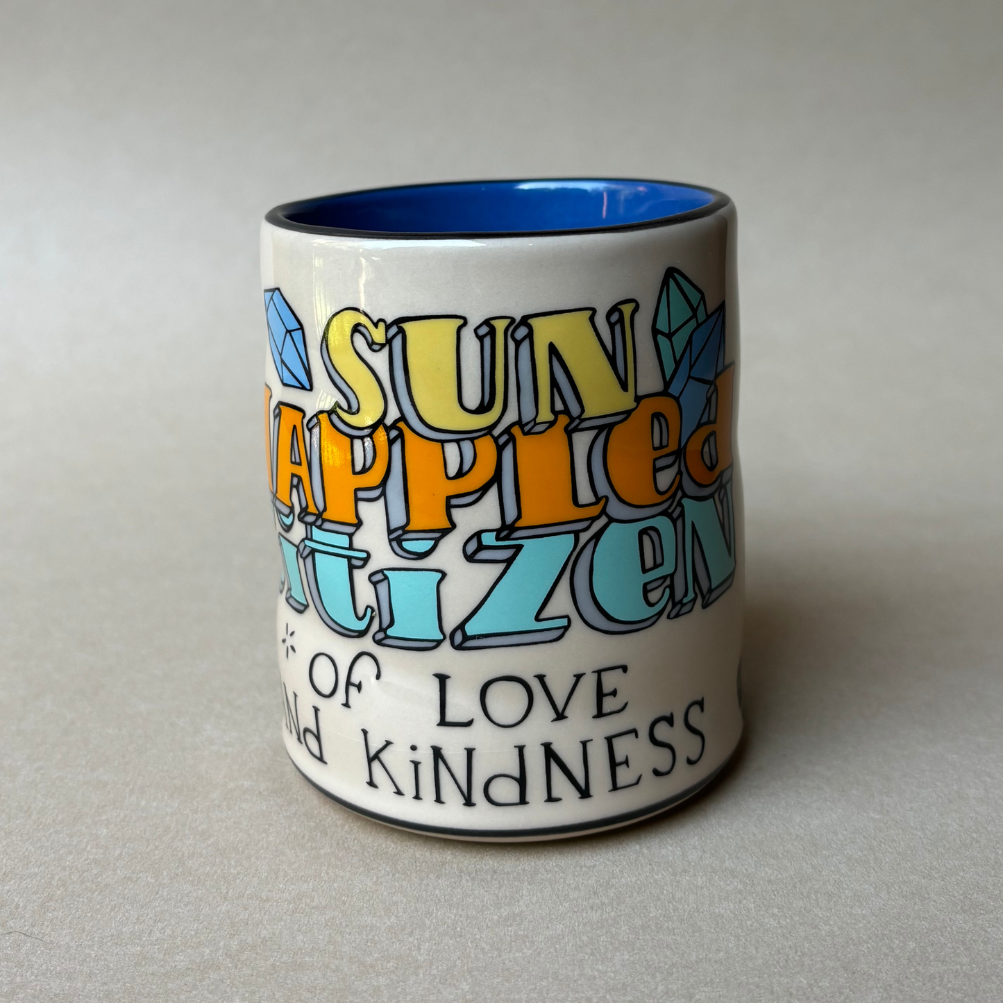 Sun Dappled Cat Spark Cup - Large Ceramic Mug - Inspiration