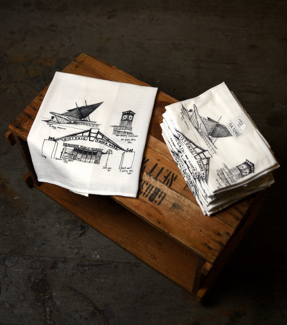 Milwaukee Landmarks Tea Towel