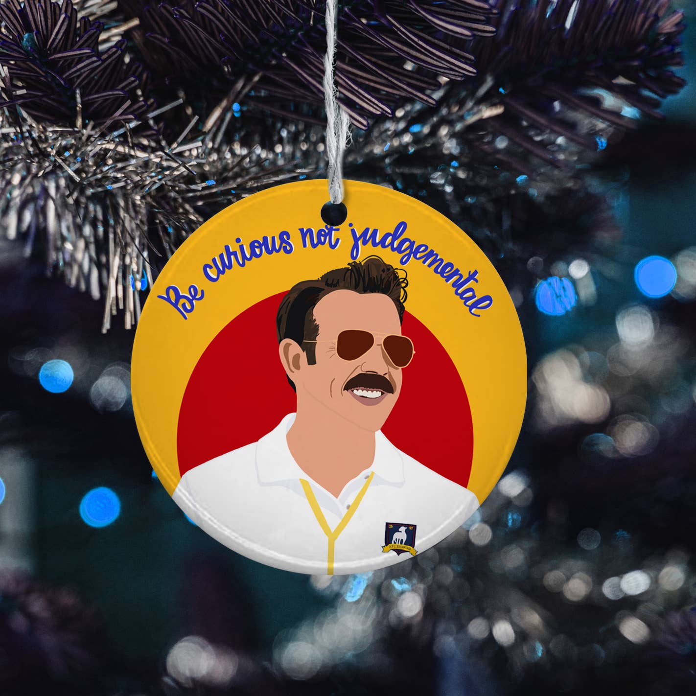 Ted Lasso Be Curious Ornament