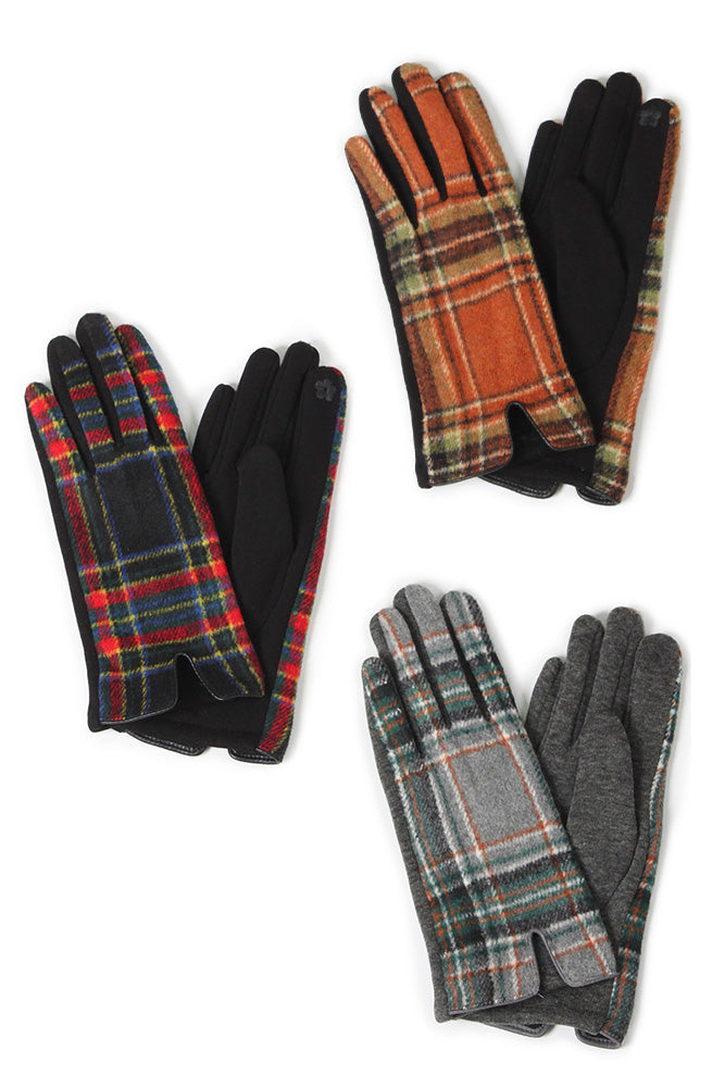 Plaid Pattern Gloves