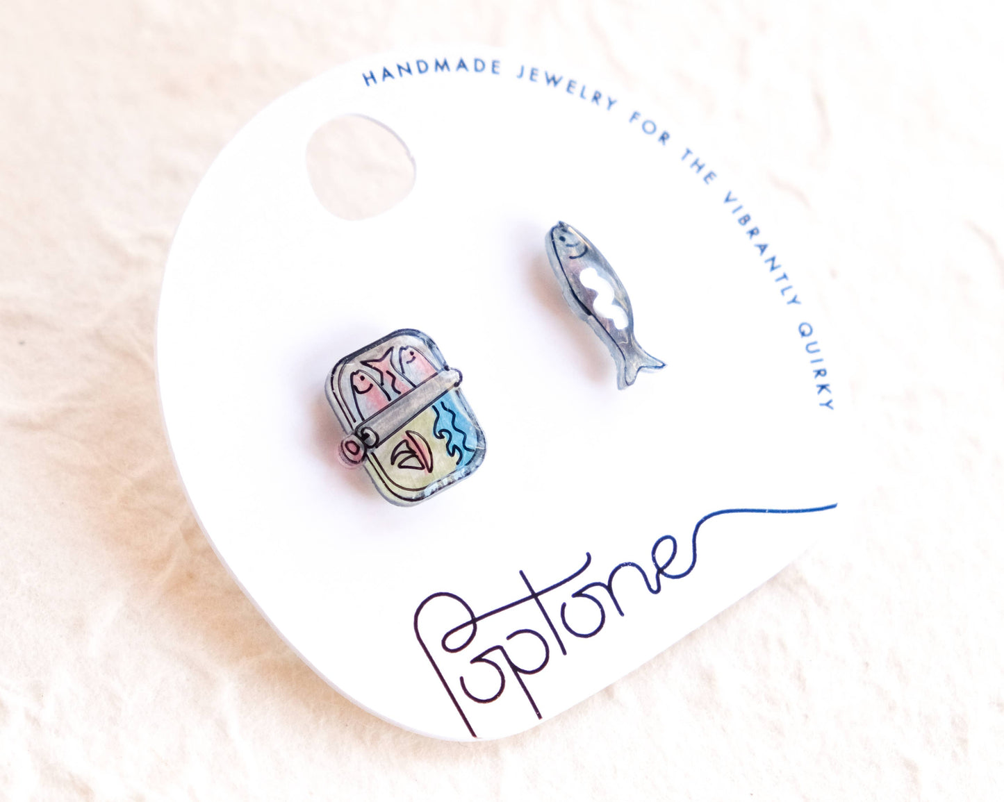 Sardines Canned Fish Marine Earrings