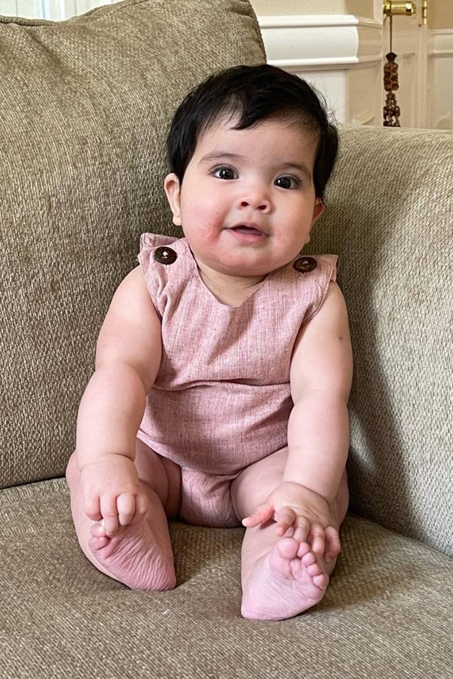 Ruby: Yarn-dyed Baby Bubble Onesie