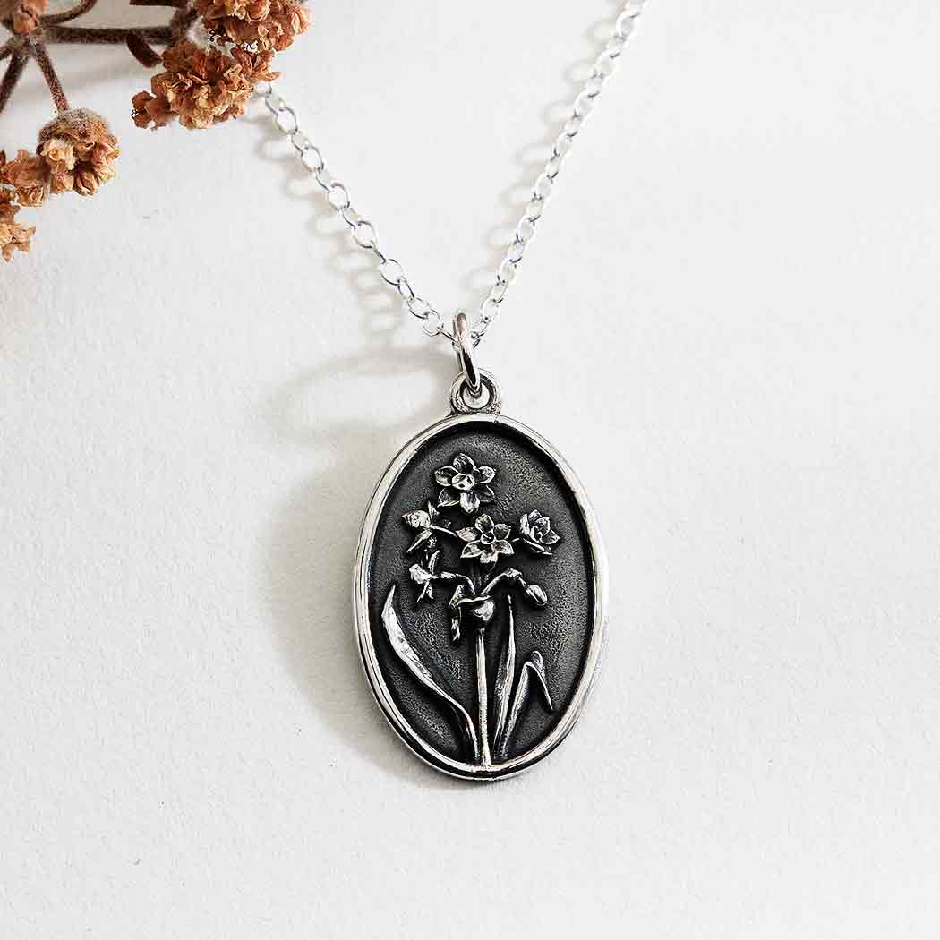 Sterling Silver Birthflower Necklaces