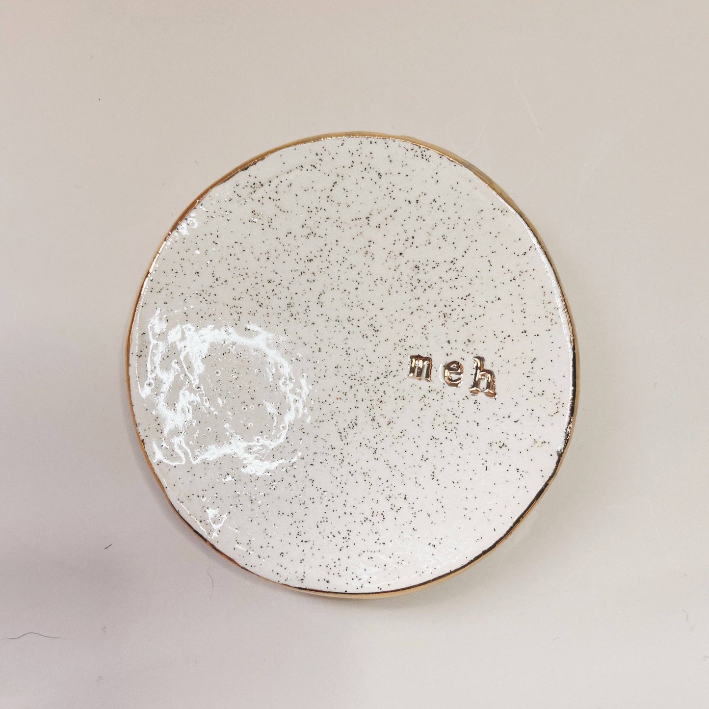 Meh Hand Built 22k Gold Accent Jewelry Dish