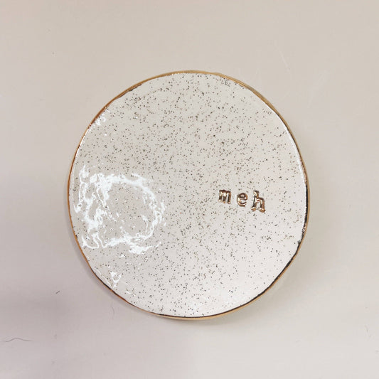 Meh Hand Built 22k Gold Accent Jewelry Dish