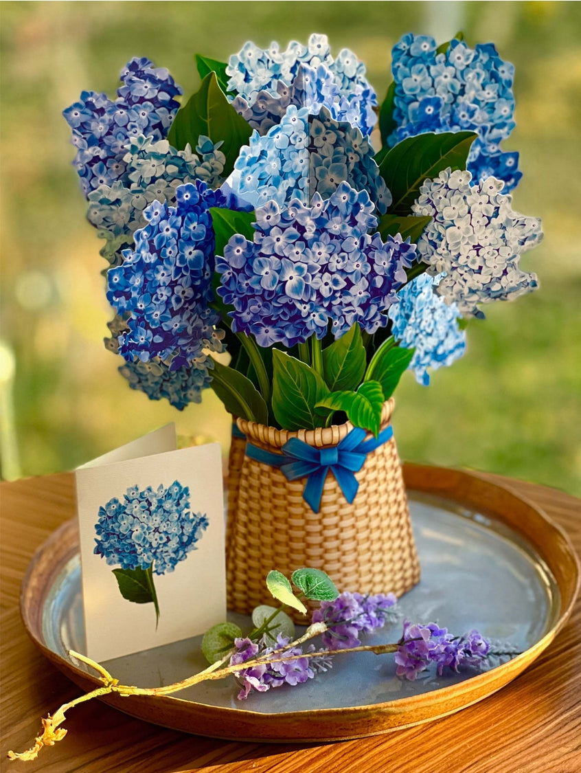 Nantucket Hydrangeas Pop-Up Greeting Card