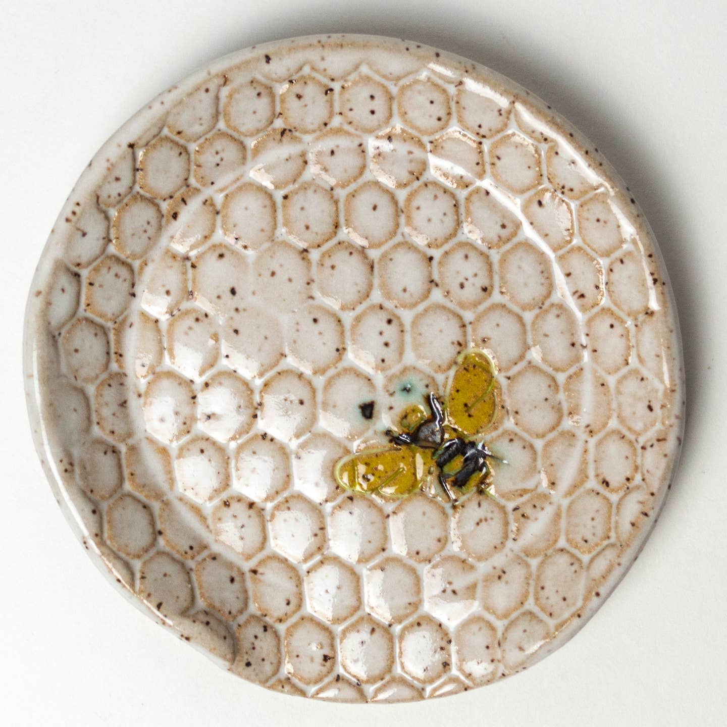 Honey Bee Pattern Ceramic Spoon Rest