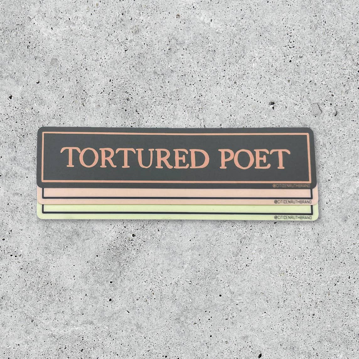 Tortured Poet Word Art Vinyl Sticker