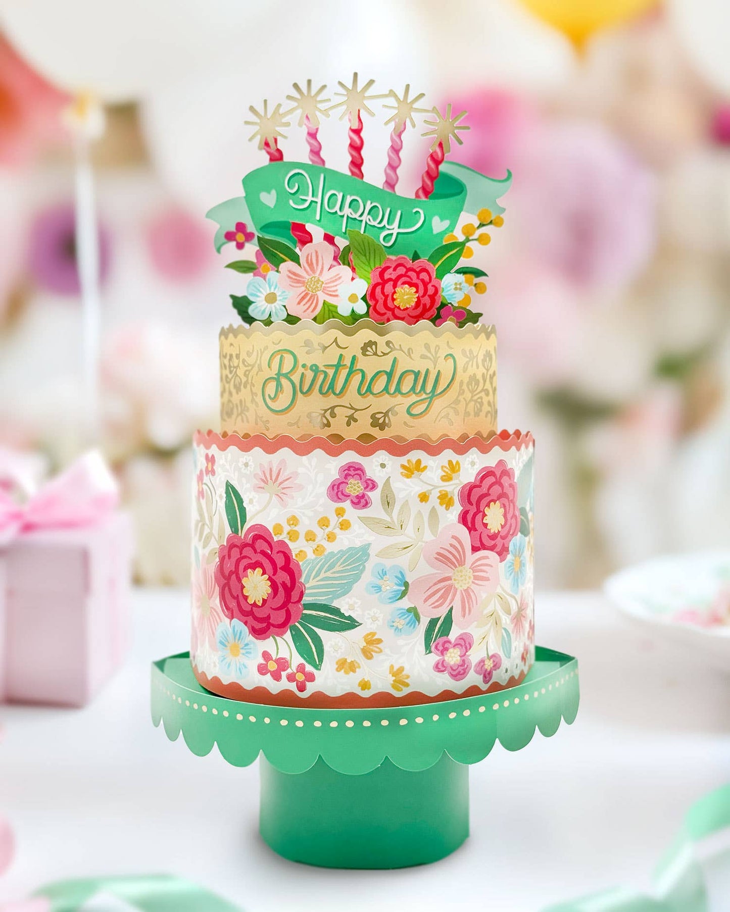 Blooming Birthday Cake Pop-up Greeting Card