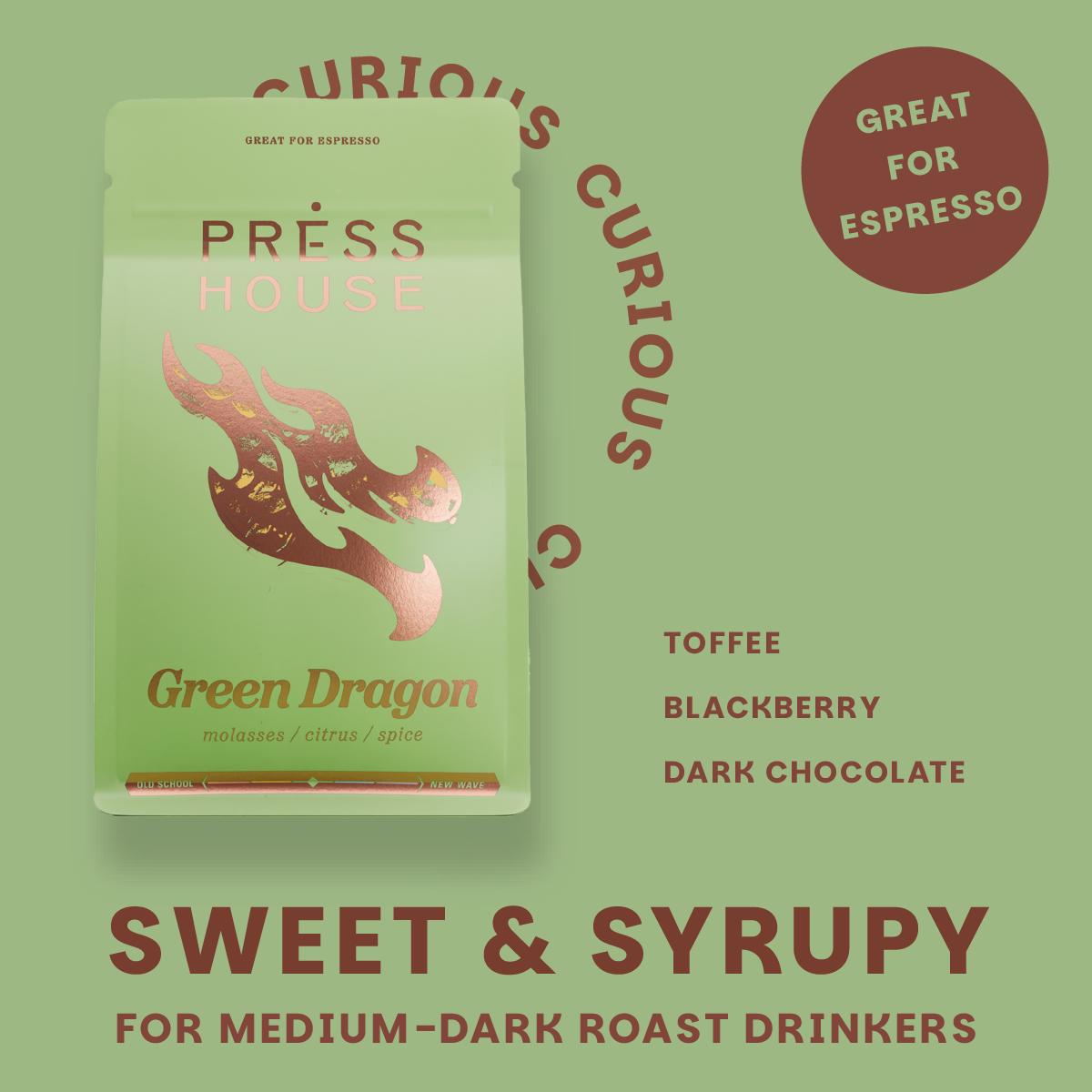 Green Dragon—12oz Medium-Dark Espresso Blend