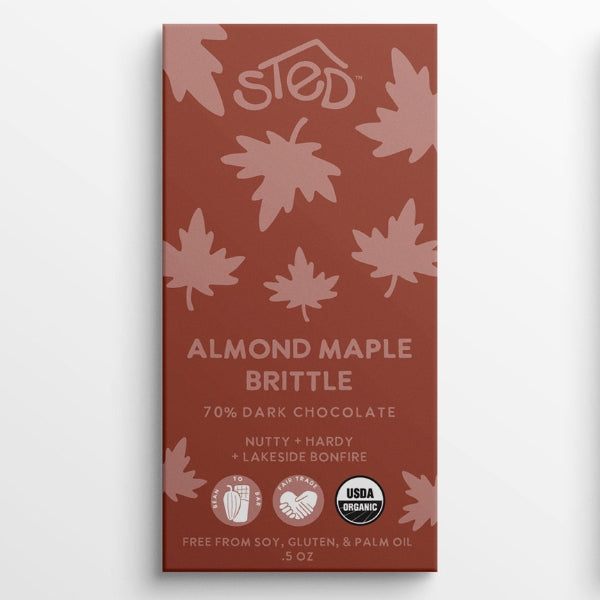 Mini Almond Maple Brittle Dark Chocolate Bar