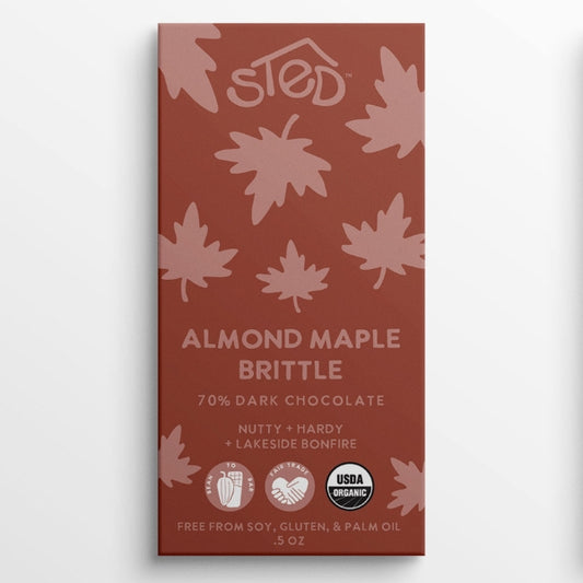 Mini Almond Maple Brittle Dark Chocolate Bar