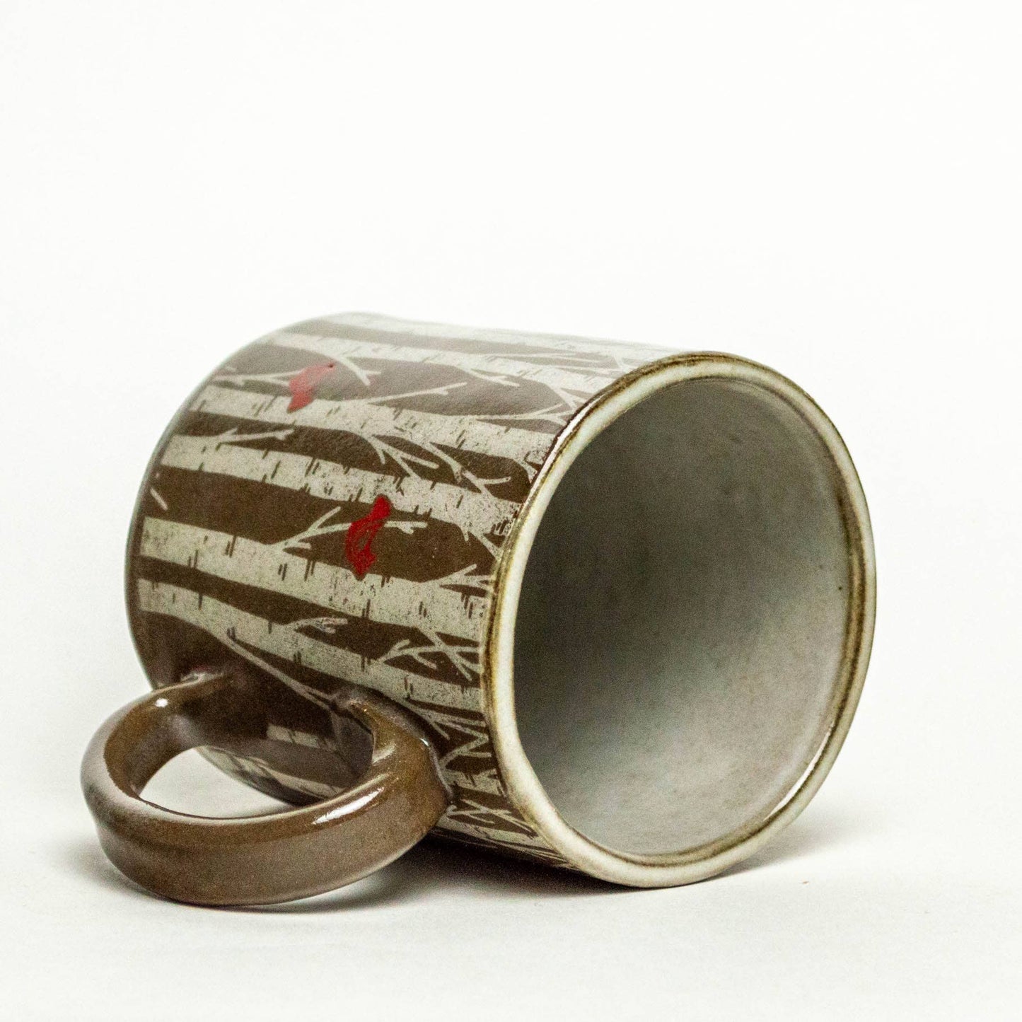 LIMITED Birch Trees Chocolate Clay Handmade Ceramic 12oz Mug