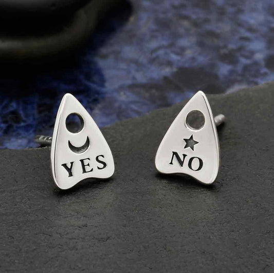 Sterling Silver or Bronze Ouija Post Earrings 9x6mm