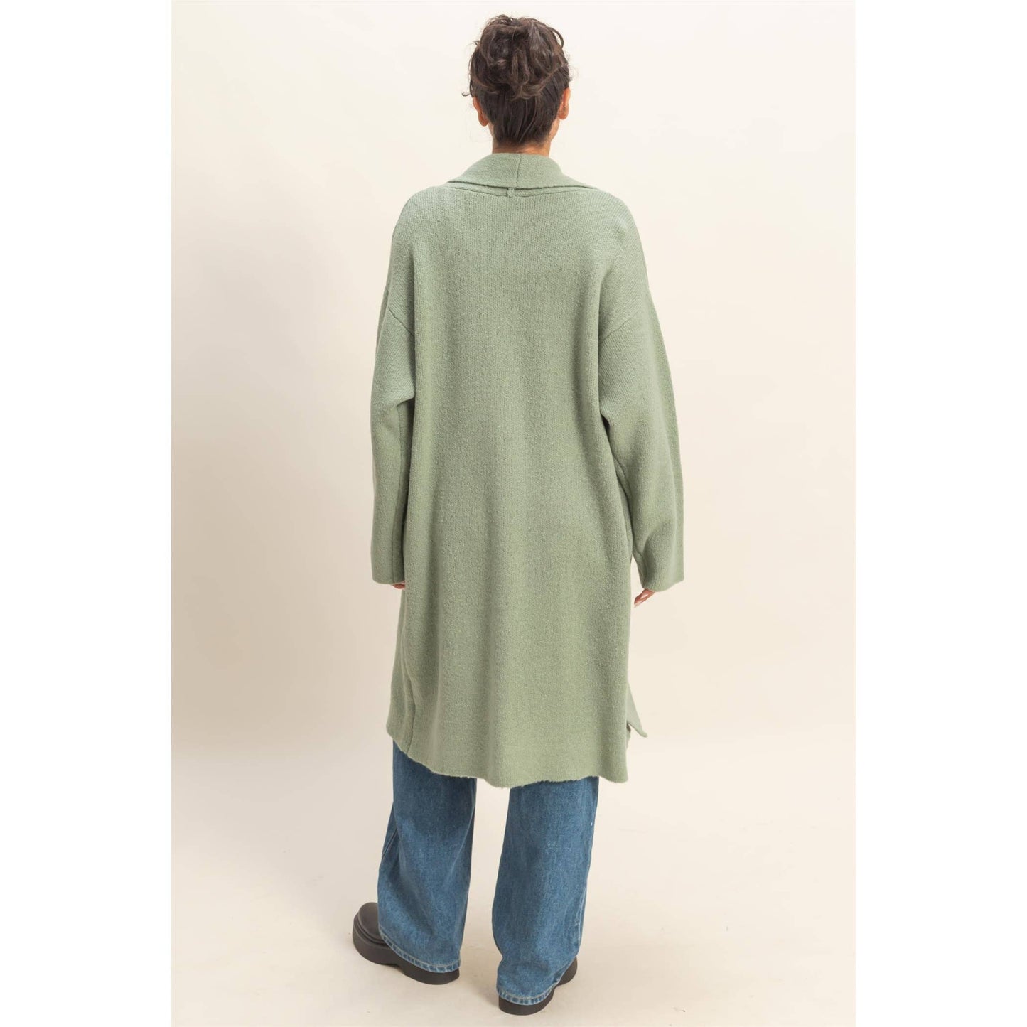 Longline Open Front Duster Sweater
