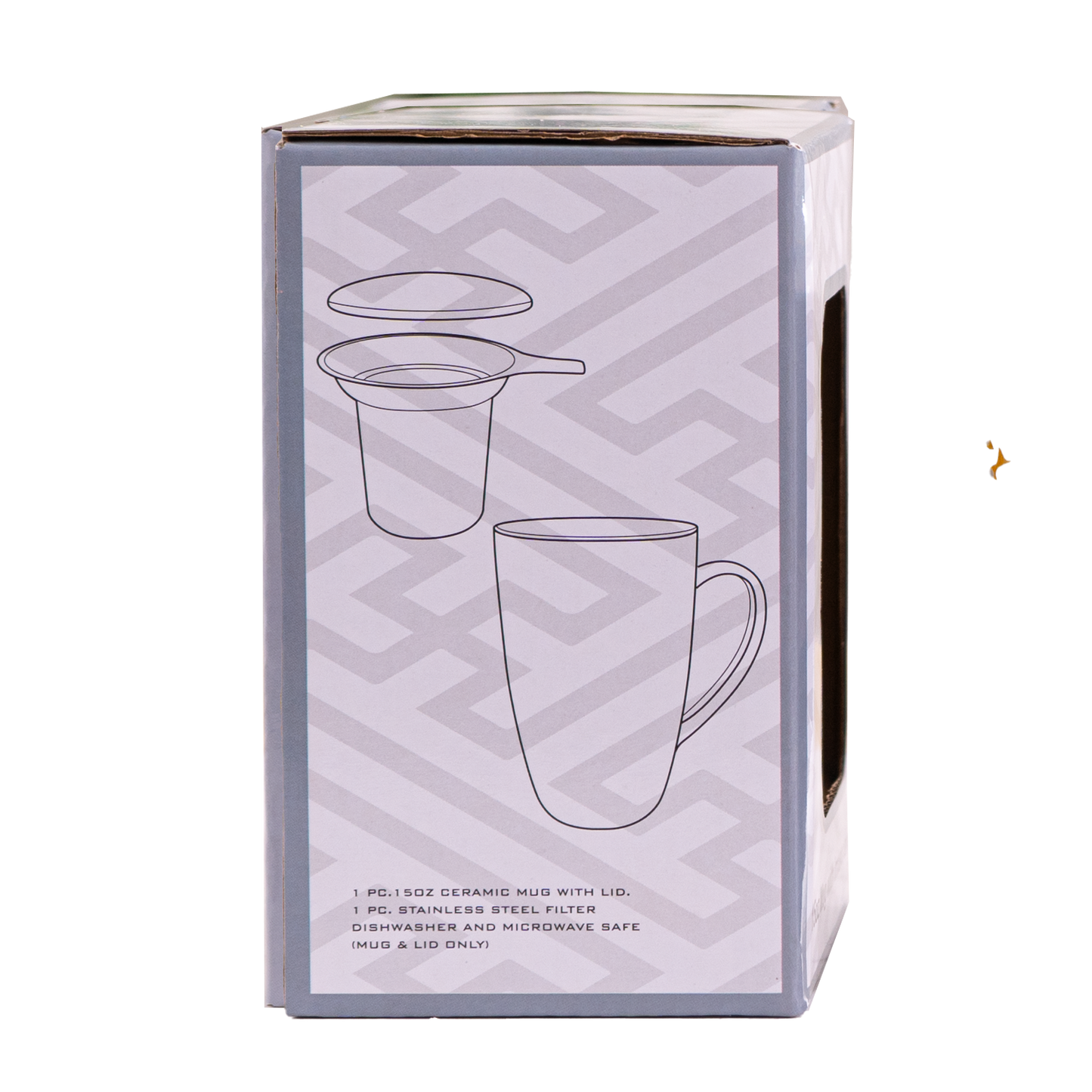 Japanese Crane Design 15oz Tea Mug With Lid and Infuser