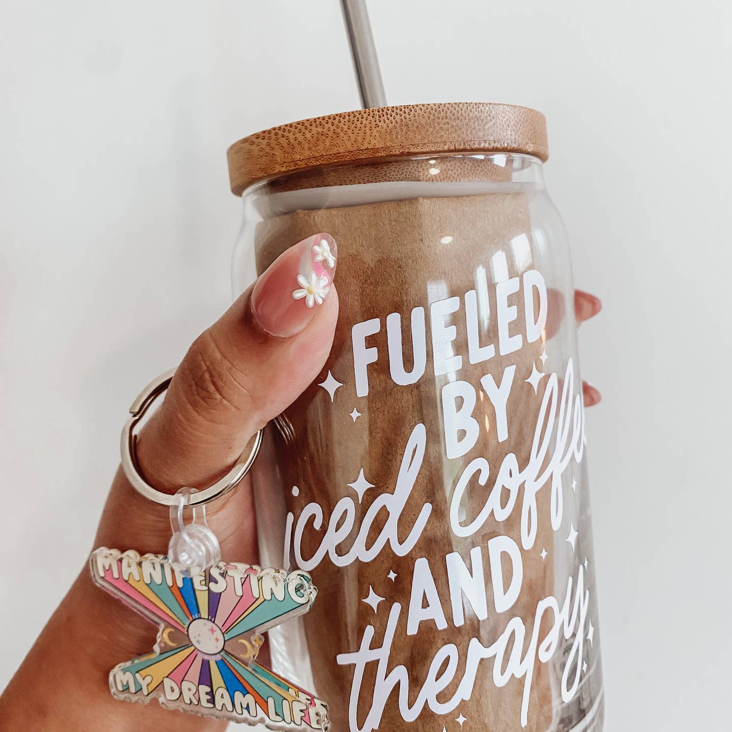 Fueled By Iced Coffee & Therapy Glass