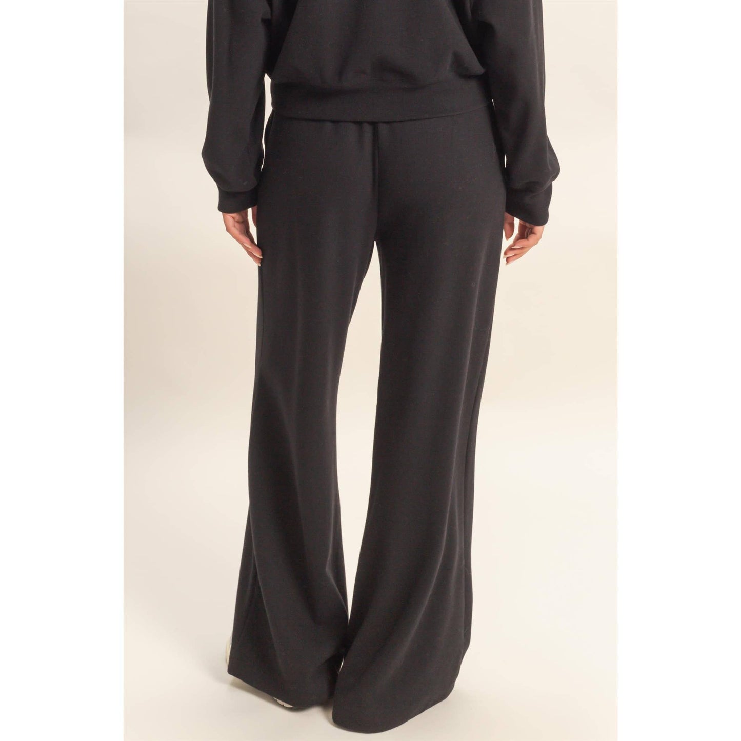 Soft Ribbed Wide Leg Drawstring Waist Sweatpants