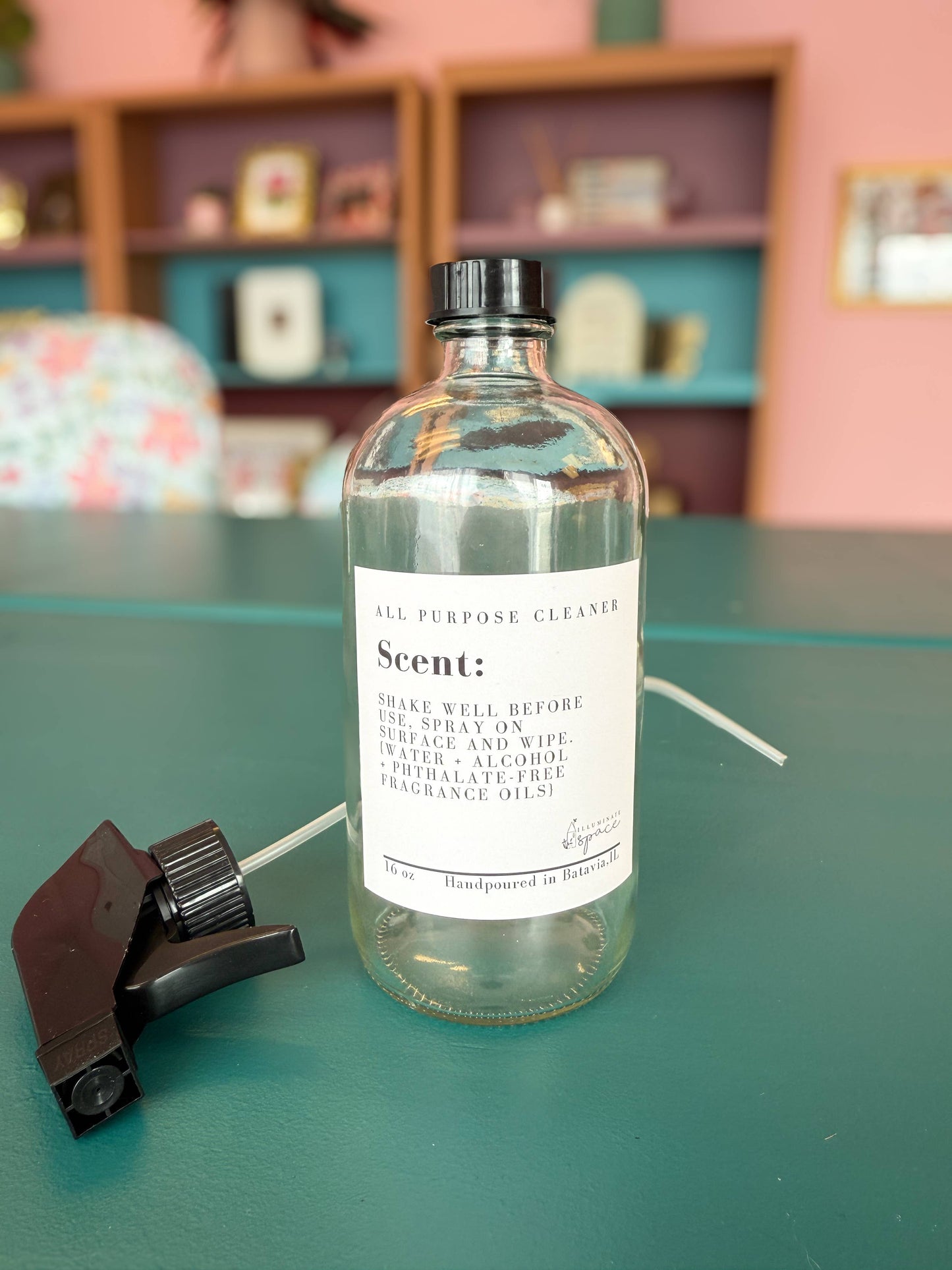 Refillable Glass Cleaner Bottle – Blank Scent Label